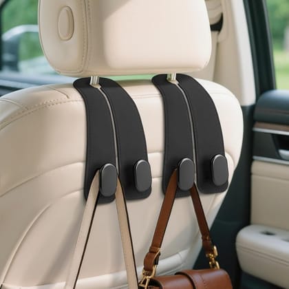 Car Seat Headrest Hook (Heavy Duty Back Seat Hook Hanger, Set of 2)