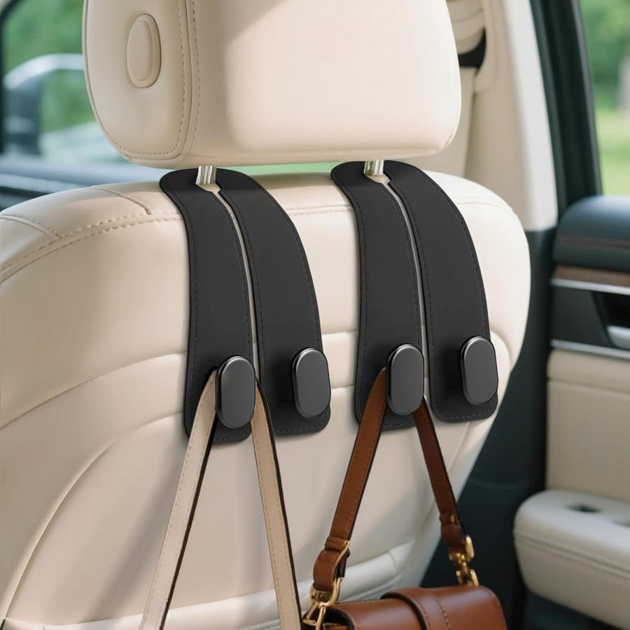 Car Seat Headrest Hook (Heavy Duty Back Seat Hook Hanger, Set of 2)
