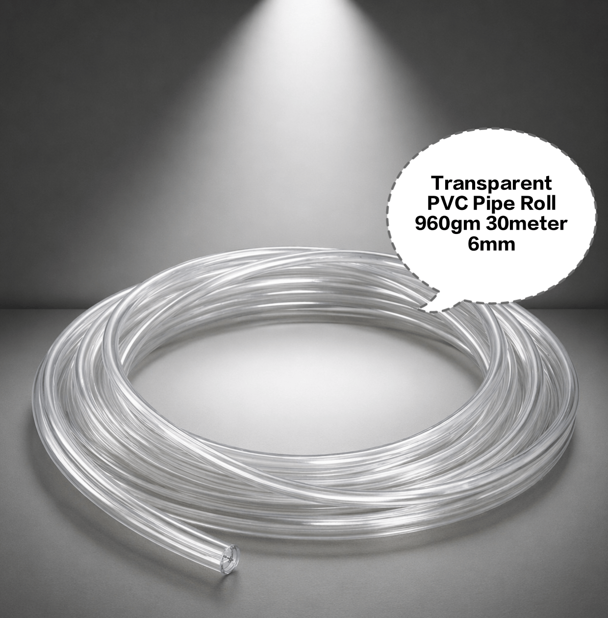 Transparent PVC Pipe Roll, Clear Flexible Hose Pipe, PVC Water Tube Pipe, Air Pump Pipe Hose, Gardening Transparent Pipe 960gm 30meter 6mm