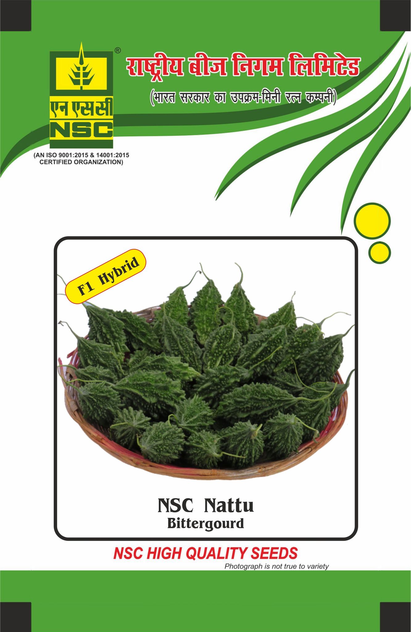 NSC Bitter gourd Nattu Hybrid, 25 gram  Seed pouch