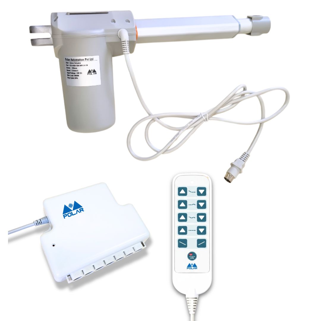 Advanced 5 Function Hospital Bed Actuator System with Patient Remote (Stroke 150 mm | Load 4000 N | Speed 8 mm/s (CPR Compatible))