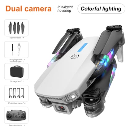 E88 Light Arms Drone with 4K HD Dual Camera | Remote Control | App Control | Double Battery