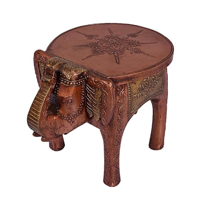 KONDAPALLI STRONG WOODEN ELEPHANT POOJA STOOL /HOME DECOE/ SIDE TABLE