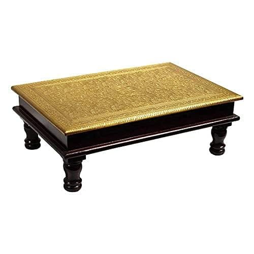KONDAPALLI Art and Craft Wooden Chowki/ MODA/ STOOL/POOJA NEED