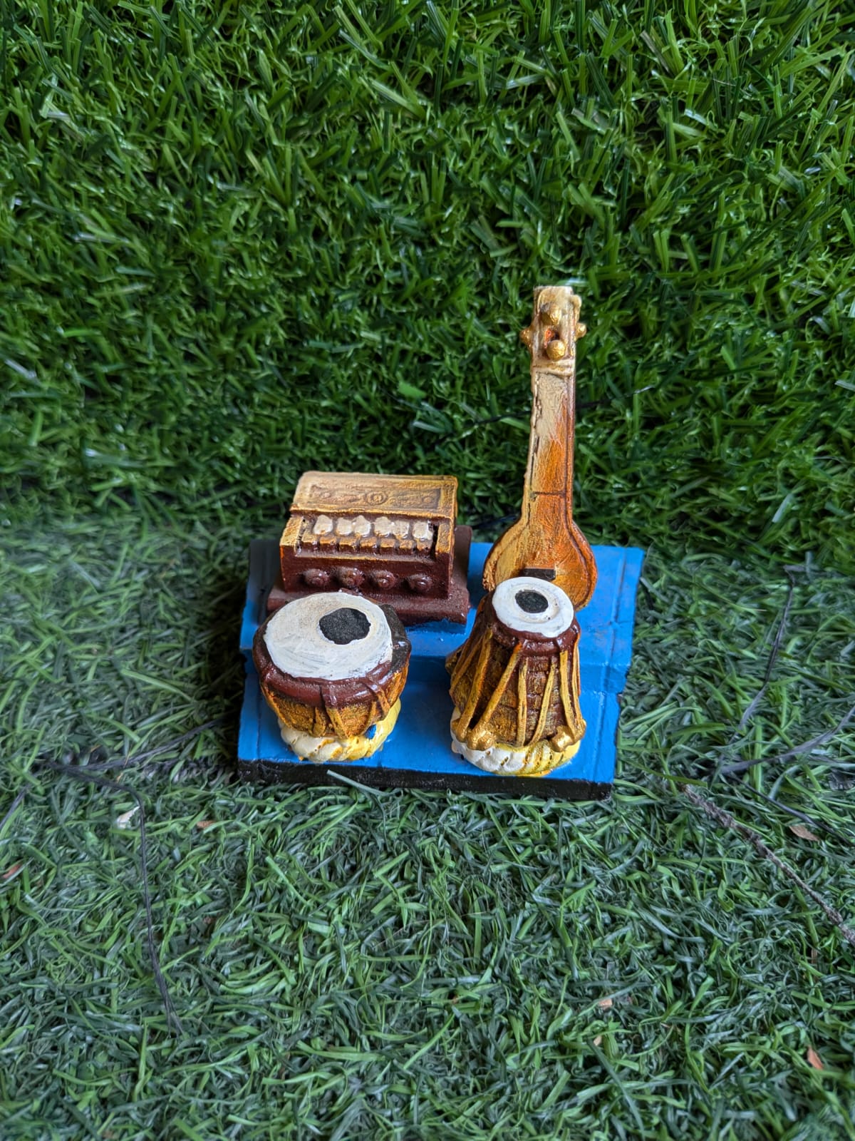 Miniature Indian Classical Musical Instrument Set Decorative Showpiece