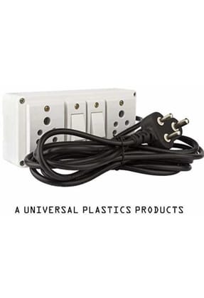 Universal Plastics Extension Board with 2 Sockets and 2 Switches