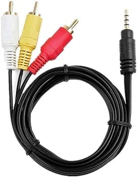 TV-out Cable 3.5Mm Aux Jack To 3 RCA Male Cable Audio Video Male (BLACK) (Black, For DVD, 1.5 m)
