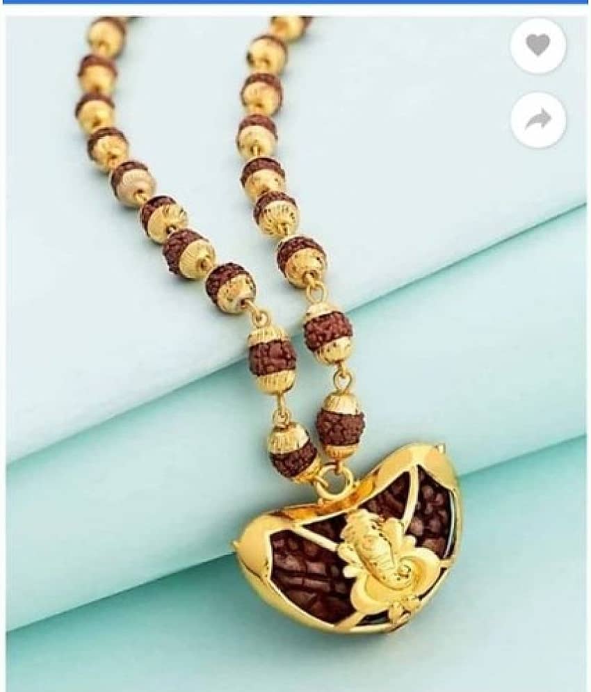 PAYSTORE Gold Plated Kaju Ganesha Rudraksha Mala