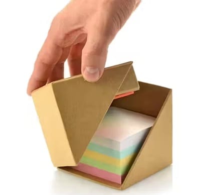 Cube Style Foldable Sticky Memo Pads with Pen Holder – Multicolor Sticky Notes Organizer