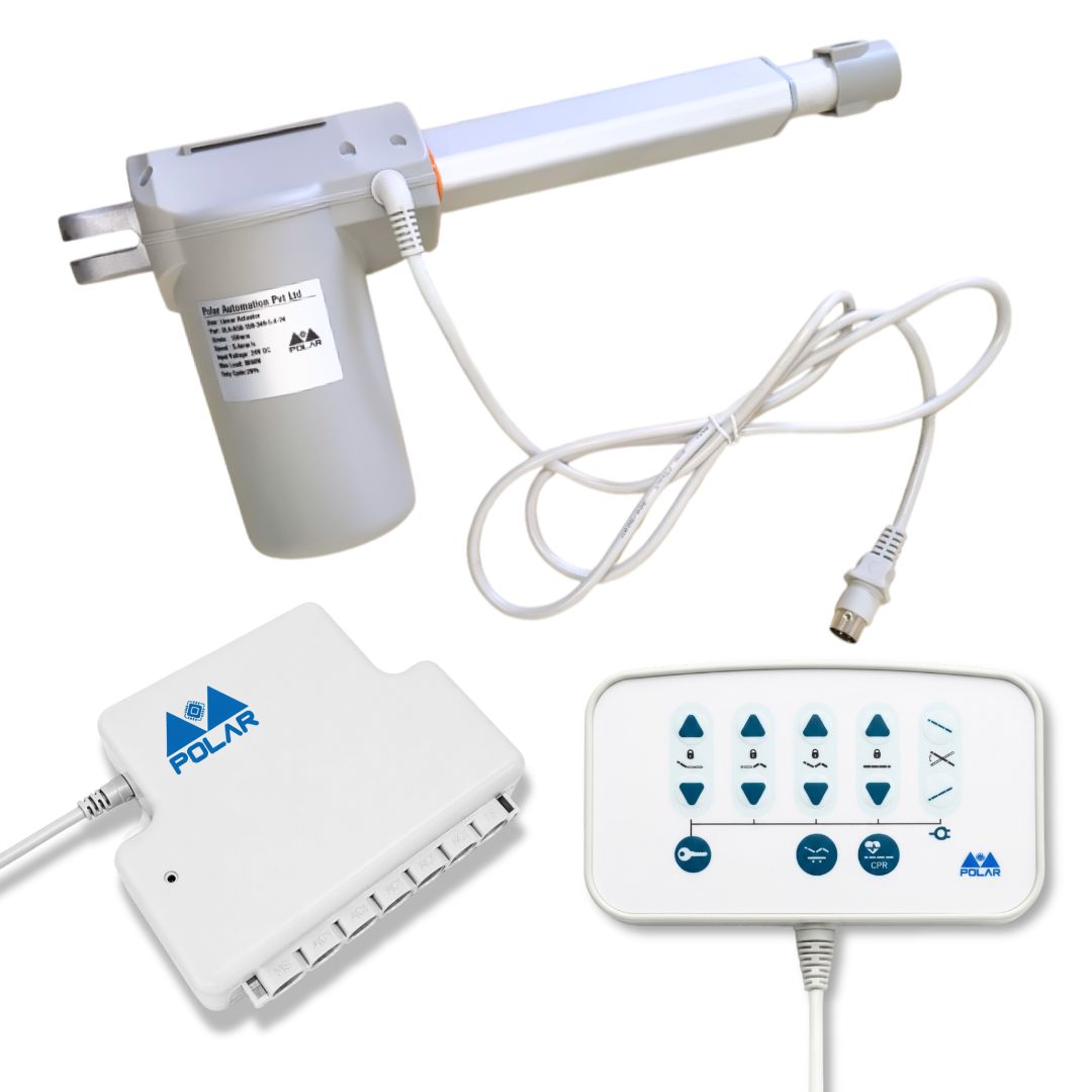 Advanced 5 Function Hospital Bed Actuator System with Nurse Panel (Stroke 150 mm | Load 6000 N | Speed 4 mm/s)