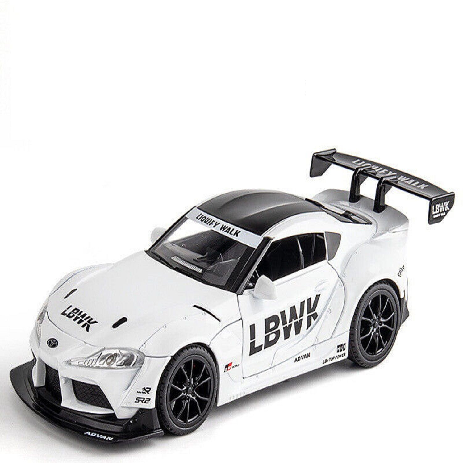 KTRS Enterprise 1:24 Supra Toy Car Diecast Car Model Die Cast Cars for Kids Pullback Openable Door Toy Cars for Boy Sound and Light Pull Back