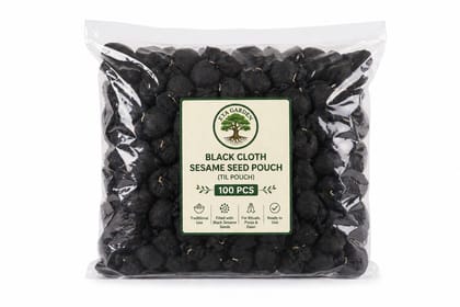 Black Cloth Sesame Seed Pouch (Til Pouch) – 100 Pcs | For Pooja, Daan & Ritual Use Black Cloth Sesame Seed Pouch (Til Pouch) – 100 Pcs | For Pooja, Daan & Ritual Use