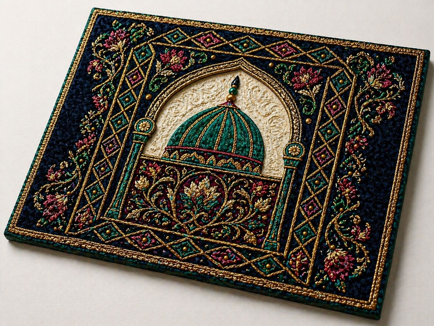 Intricate Islamic Dome Art Wall Plaque