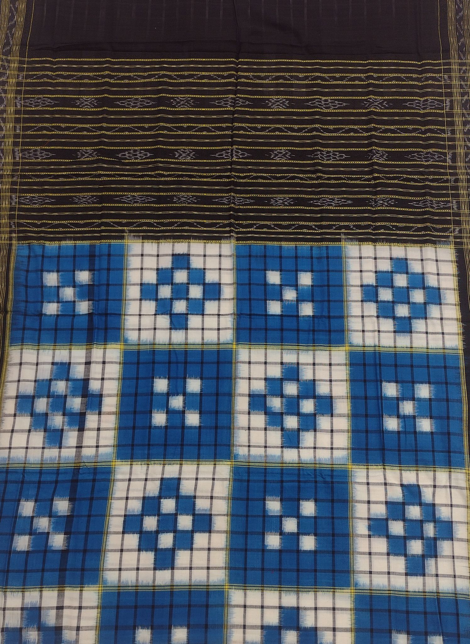 Blue Pasapali Sambalpuri Handloom Cotton Dupatta