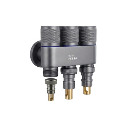 Galaxy 3  Way Grey  Stainless Steel Laundry Angle Valve With Nozzle