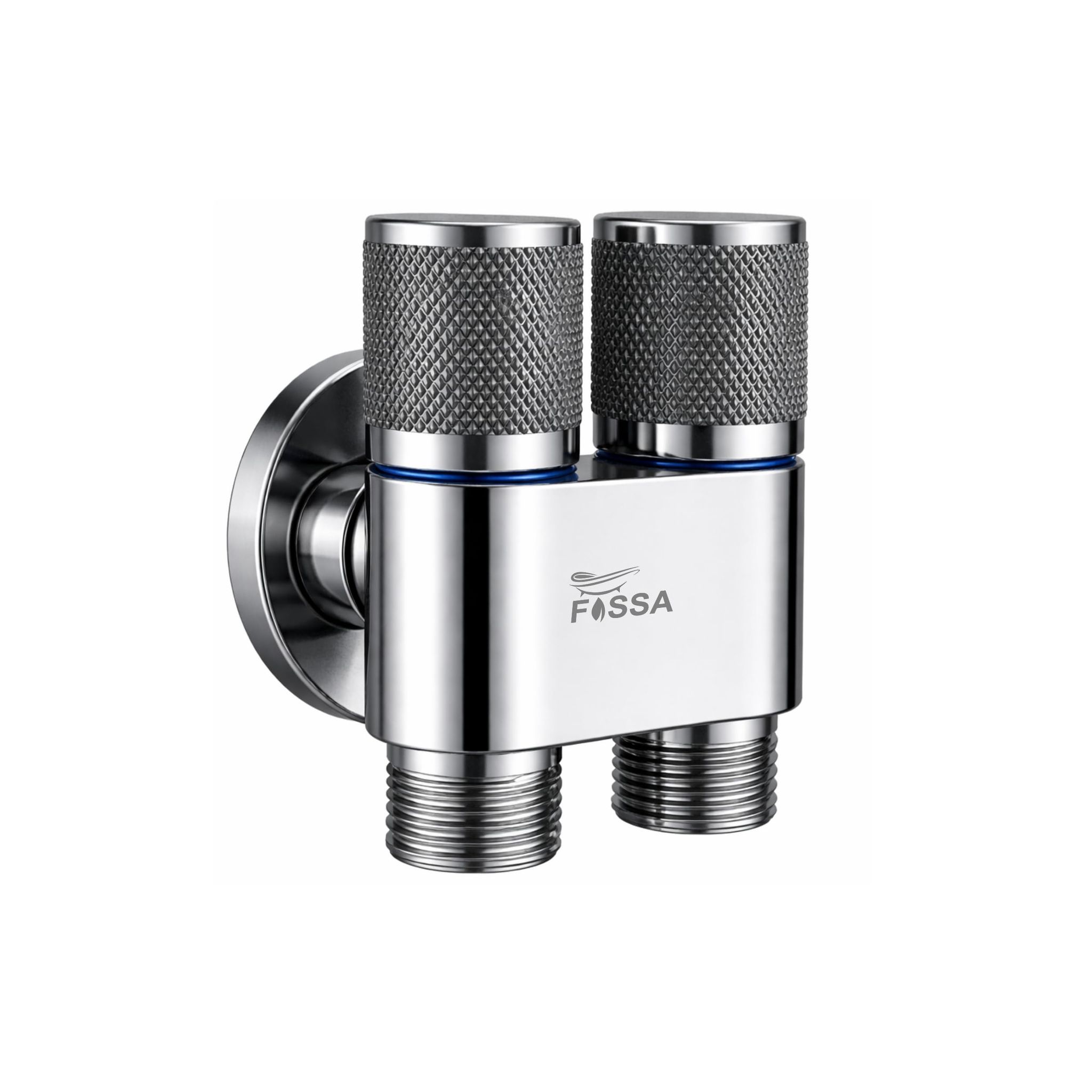 2 Way Galaxy Silver SS Washing Machine Angle Valve Without Nozzle