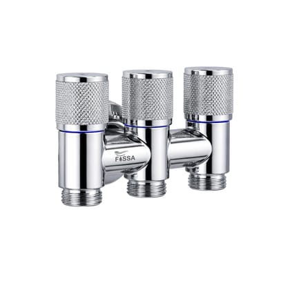 Curio 3 Way Silver Laundry Faucet Silver Stainless Steel Angle Valve