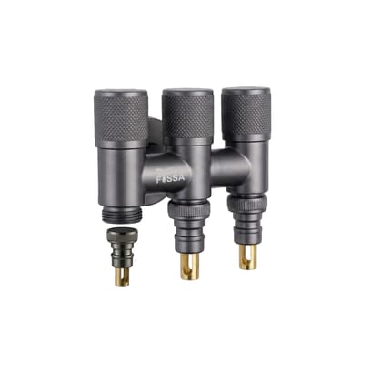 Curio 3  Way Grey Stainless Steel Laundry Angle Valve With Nozzle