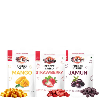 Freeze Dried Mango (20g), Strawberry(15g) & Jamun(20g)
