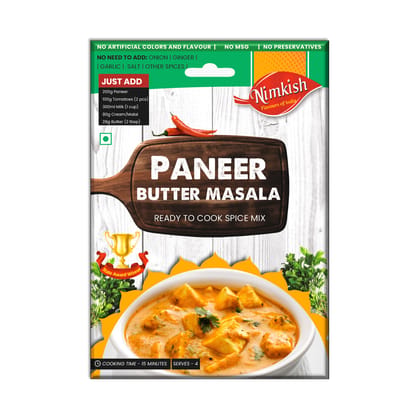 Nimkish Paneer Butter Masala Ready to Cook Spice Mix | 40g | Onion Ginger Garlic Already in Mix 