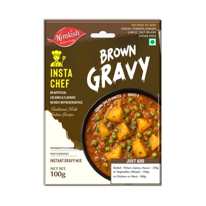 Nimkish Brown Gravy Instant Premix | 100g | Restaurant-Style Gravy Base | No Preservatives | Made in Kullu