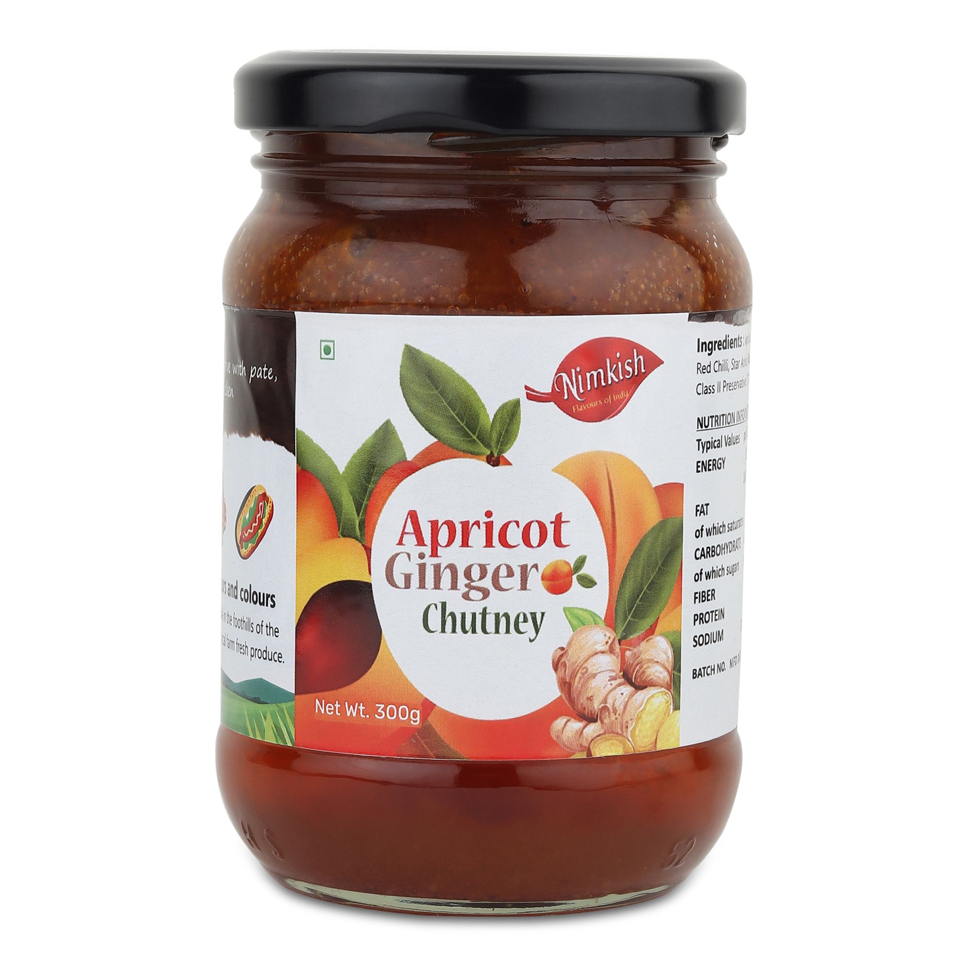 Nimkish Apricot Ginger Chutney | 300g | Himalayan Artisan Chutney | No Preservatives | Made in Kullu