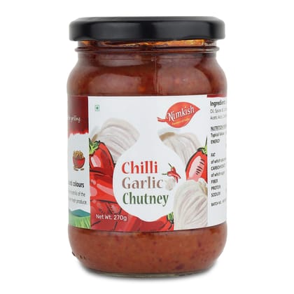 Nimkish Chilli Garlic Chutney | 270g | Himalayan Artisan Chutney | No Preservatives | Made in Kullu