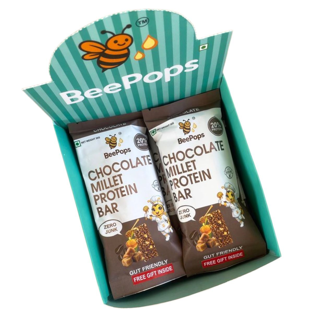 BeePops Protein Bars-Chocolate (6NX30G)