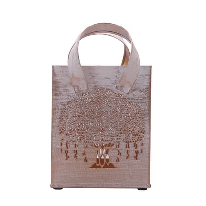 Craftlayout Iron Jhola Shaped Tea Light Candle Holder 6.5 Inch