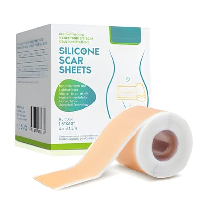 Silicone Scar Tape – Reusable Medical Grade Scar Removal Sheets for C-Section, Acne, Keloid & Surgical Scars | Painless Healing Silicone Strips