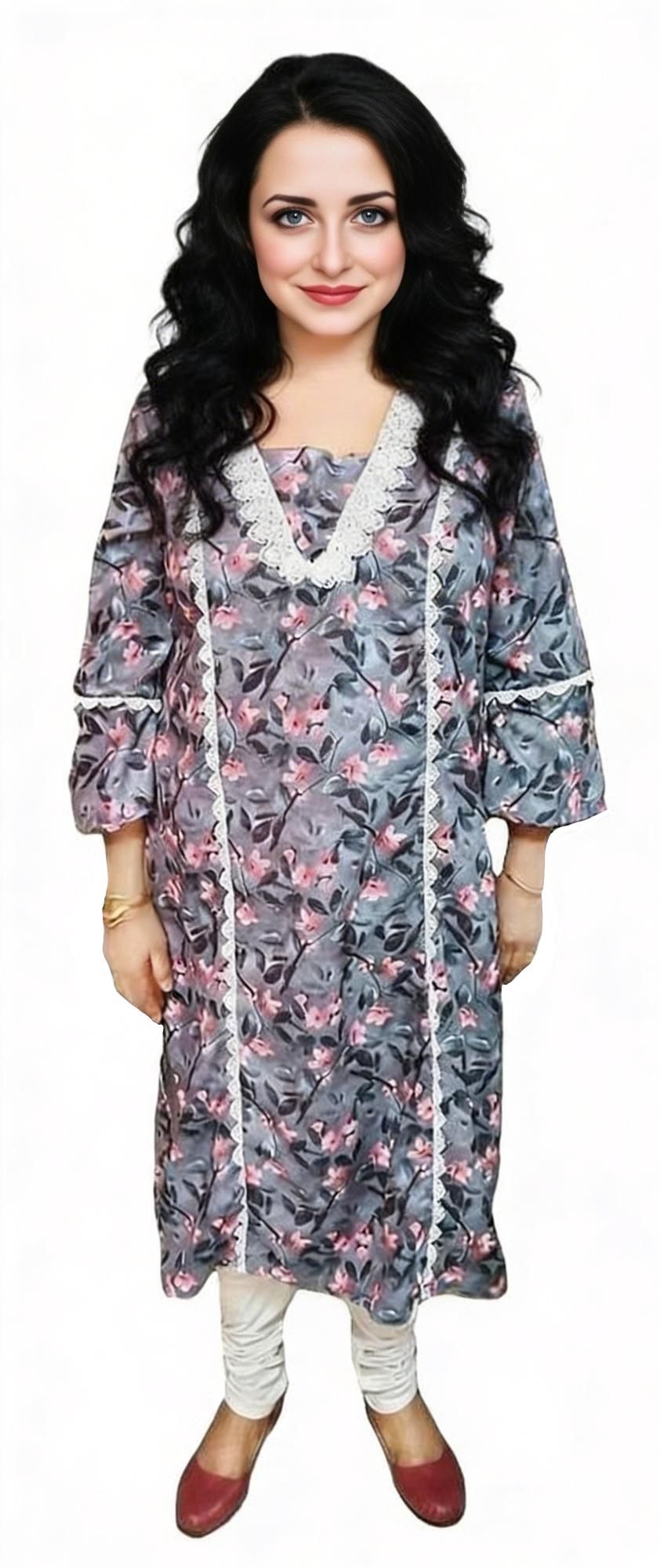 Women's Cotton Polyester Kurta | Designer Princess Cut Kurti | Size: XL