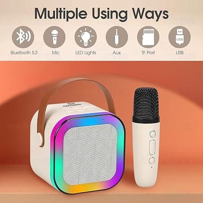 K12 Speaker Machine Bluetooth-Compatible Wireless Karaoke Mic Speaker Multi-Compatibility Modes, RGB Lights K12 Speaker Machine Bluetooth-Compatible Wireless Karaoke Mic Speaker Multi-Compatibility Modes, RGB Lights