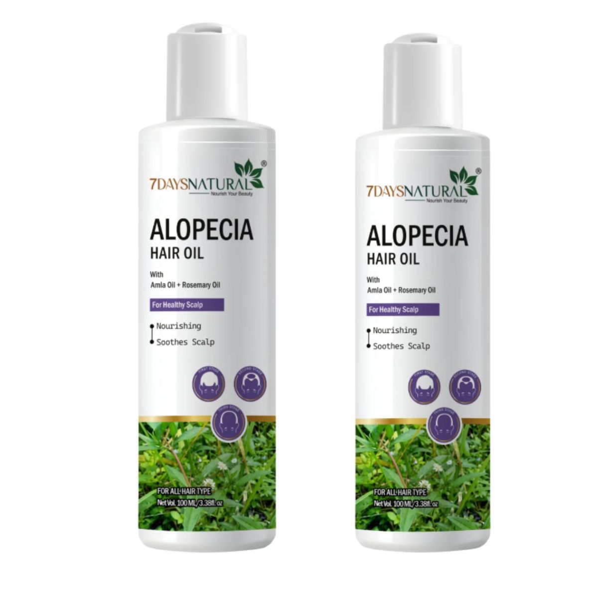 Elegantra Anti Hair Fall Alopecia Oil 100ml each pack of 2 | Botanical Hair Growth Solution for Bald Spots & Thin Hair