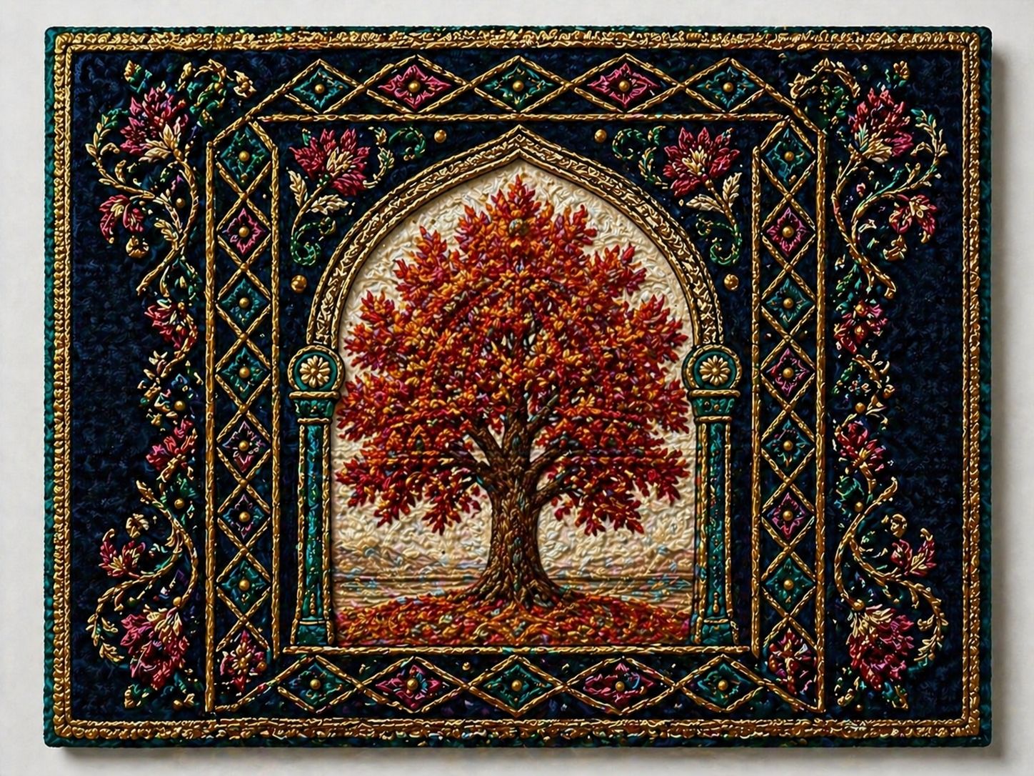 Ornate Autumn Tree Gilded Wall Art 40cm