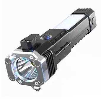 3W LED High Power Flashlight with Glass Breaker & Seat Belt Cutter | Long Range Beam, Water Resistant, Portable Emergency Torch for Home, Car & Outdoor Use