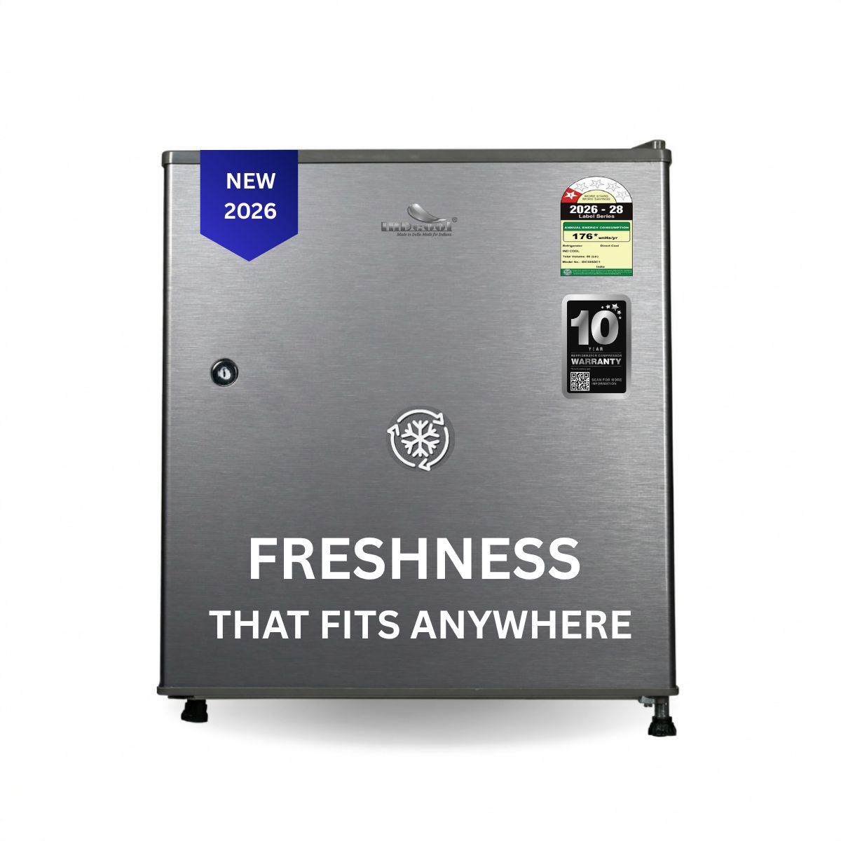INDcool (2026 Model) 50L 1 Star Direct Cool Single Door Refrigerator | Mini Fridge for Home, Office & Hostel | Fast Cooling | Linish Finish