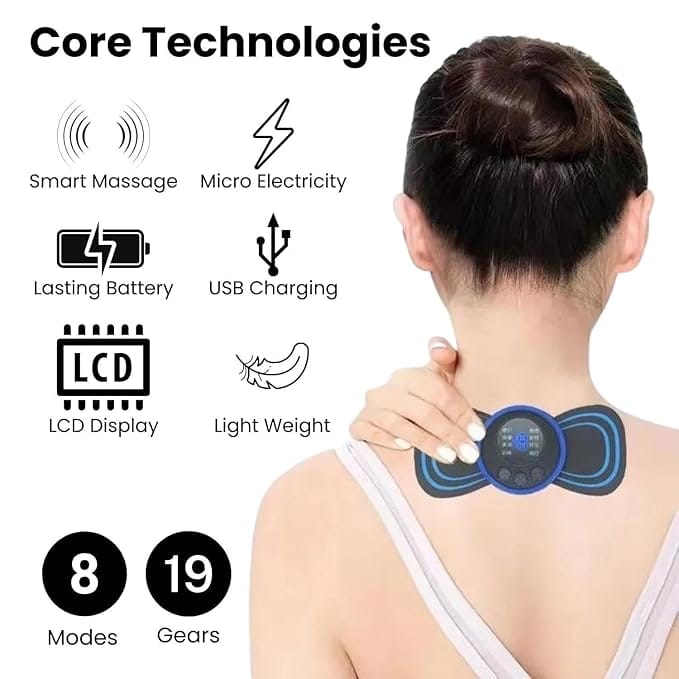 Mini Massager Body Massager Machine for Pain Relief, Portable Butterfly Massager for Body Pain Relief, Rechargeable Neck and Shoulder Massage Machine for Blood Circulation