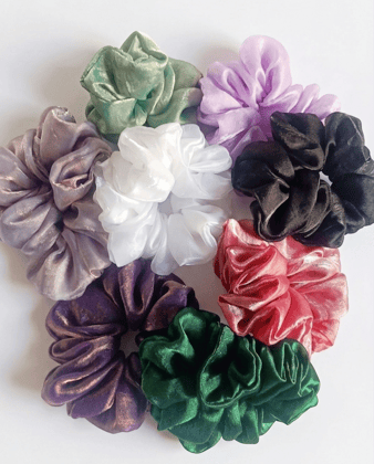 Premium Organza Hair Scrunchies Set of 7 pieces - Multicolour