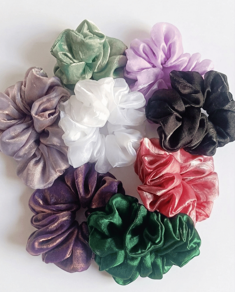 Premium Organza Hair Scrunchies Set of 7 pieces - Multicolour
