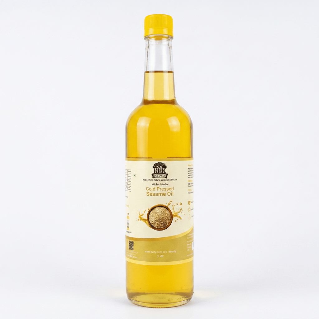 Wood Pressed Sesame Oil (Cold Pressed | Chemical-Free | HRK Farms)
