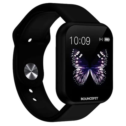T55 Fitness Band Smart Watch for Men, Women, Boys, Girls, Kids – Single Touch Interface, Water Resistant, Workout Modes, Quick Charge Sports Smartwatch – Jet Black
