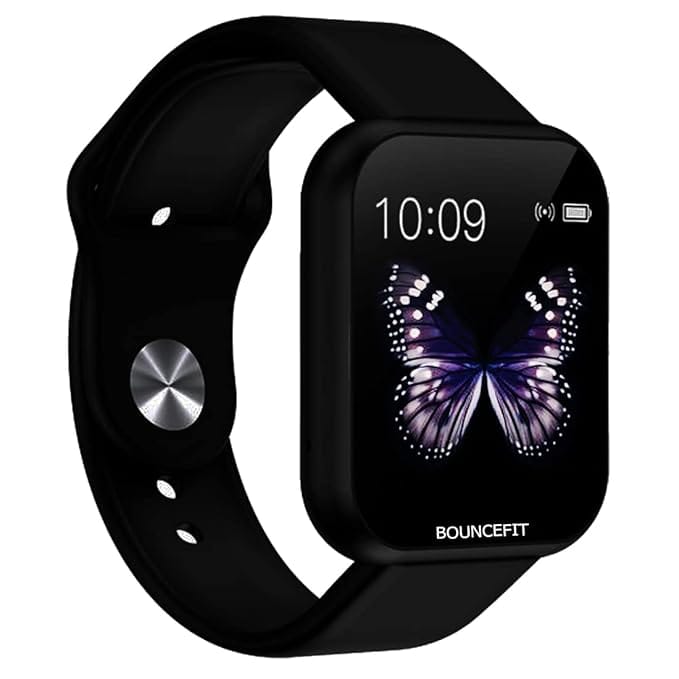 T55 Fitness Band Smart Watch for Men, Women, Boys, Girls, Kids – Single Touch Interface, Water Resistant, Workout Modes, Quick Charge Sports Smartwatch – Jet Black