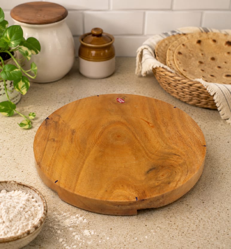 Handcrafted Lacquerware Wooden Chakla (Rolling Board)
