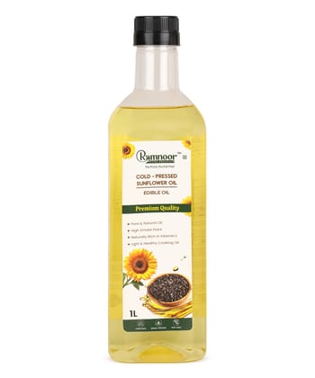 Ramnoor Pure Organic Cold Pressed Sunflower Oil 1L | Pure & Light Cooking Oil | Rich in Vitamin E | Healthy Edible Oil