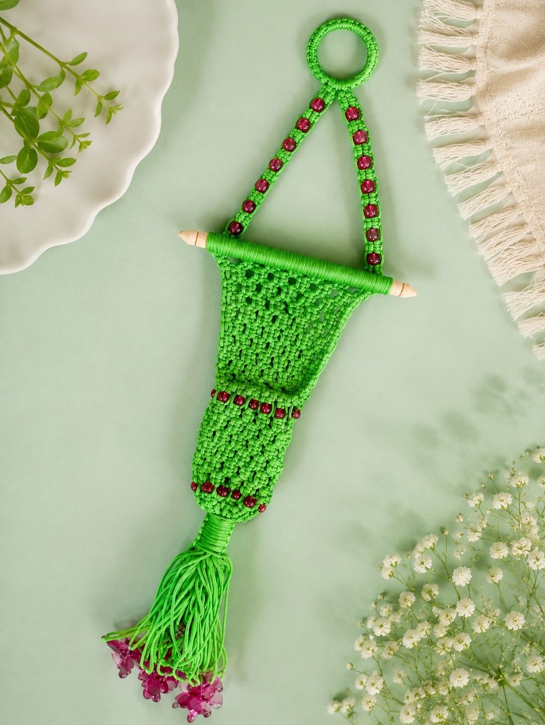 Handcrafted Macramé Plant Holder Wall Hanging