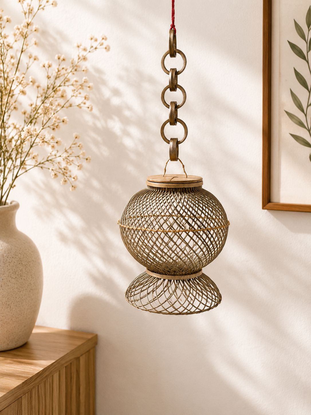 Handwoven Bamboo Hanging Lantern