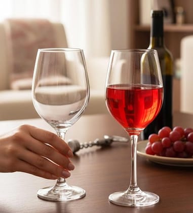Table & Tale Gin 600 ml Wine Glass Set of 6 from Brazil | Large Crystal Red & White Wine Glasses for Home, Bar, Parties | Elegant Stemware for Cabernet, Pinot Noir, Chardonnay & More