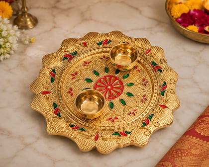 Traditional Decorative Puja Thali