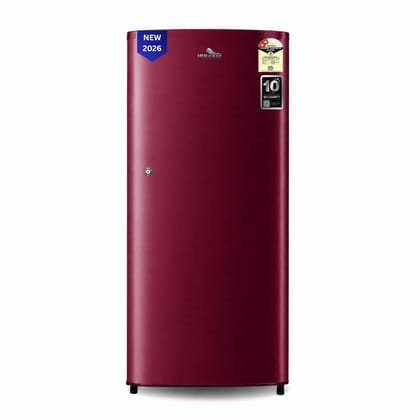 IDCREFSD190D3SPW (Model 2026): INDcool 190L Refrigerator Single Door 2 Star | Fridge Energy Saving Stylish Solid Wine Finish Winora | Direct Cool Single Door Refrigerator | Toughened Glass Shelves
