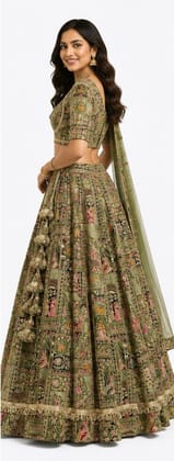 Elegant Olive Green Designer Lehenga Choli for Women